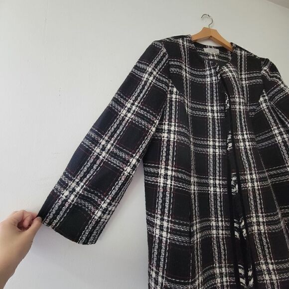 Tahari ASL Woven Jacket Black Red White Plaid Heavy 22W - Picture 6 of 7